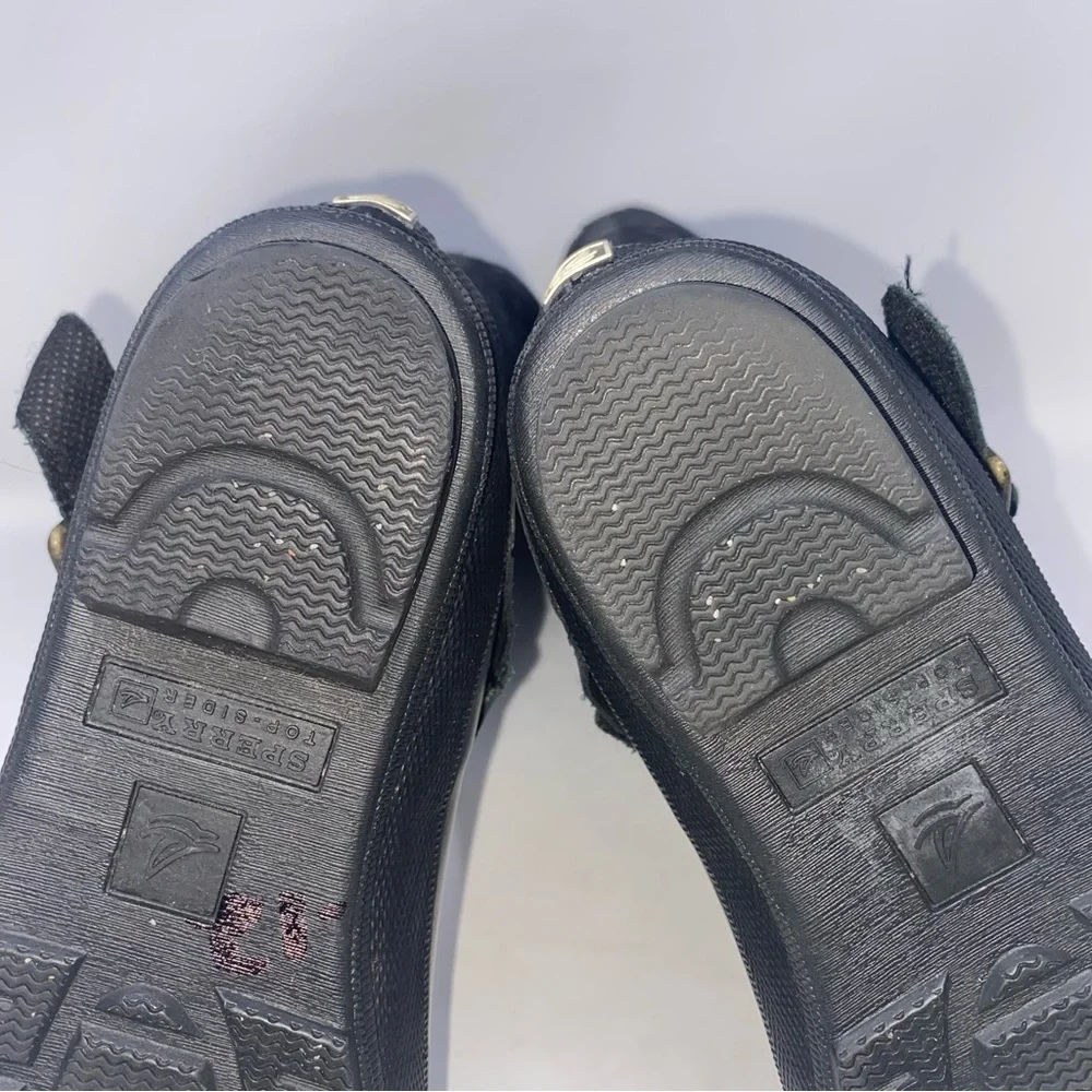 Sperry Black Top Sider Hingham Quilted Tall Shaft Rain Boots Sz. 5